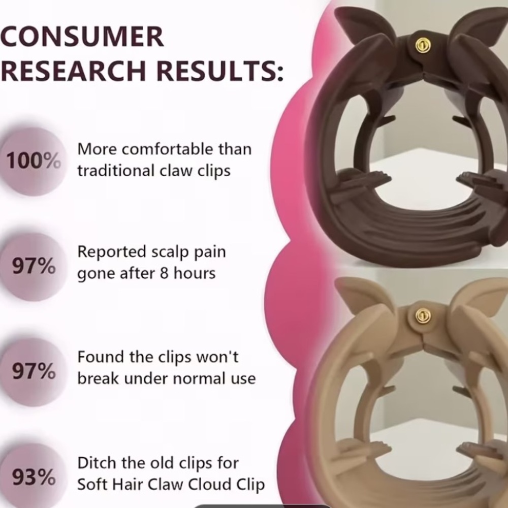 🔴 BENDABLE SOFT Hair Claw Clip - Picture 4 of 5